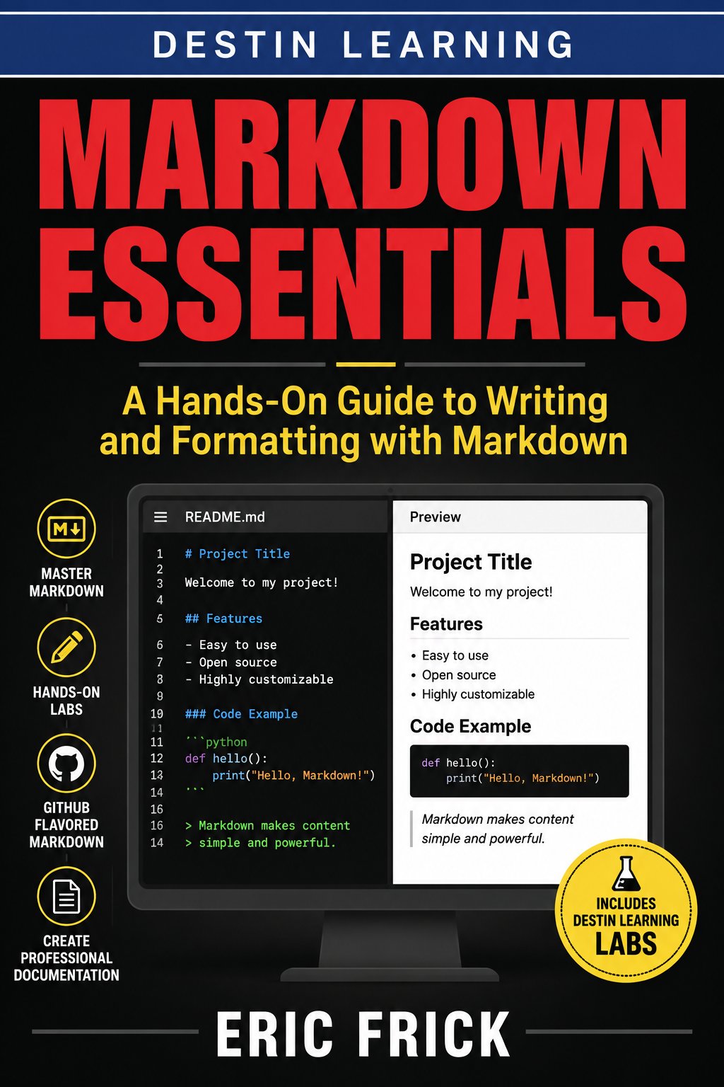 Markdown Essentials: A Hands-On Guide to Writing and Formatting with Markdown course cover